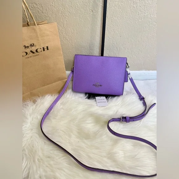 Coach Lavender Crossbody Bag with Silver Details - Picture 4 of 10